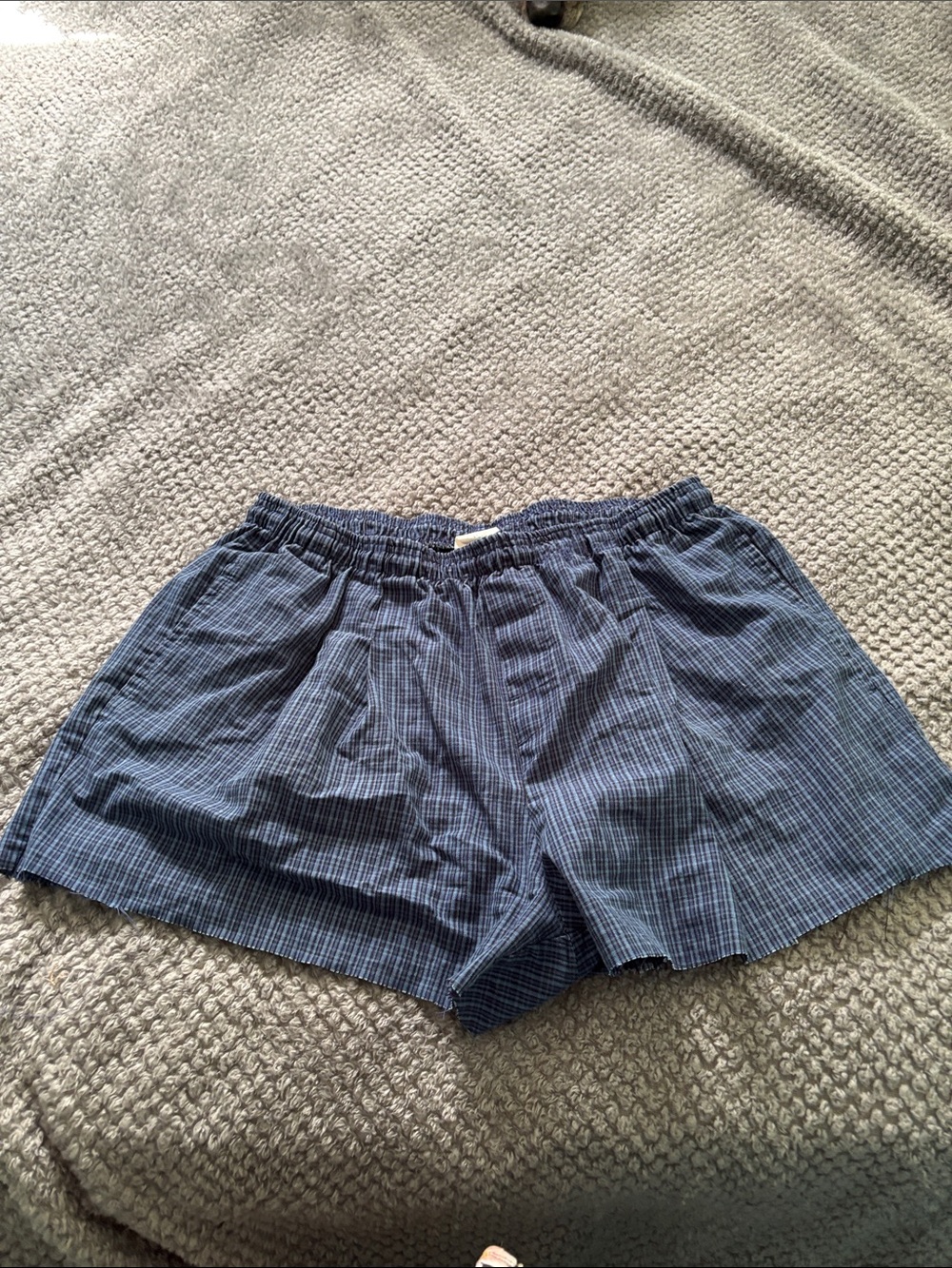 Women's size XL  Blue Pinstripe Elastic-Waist Shorts